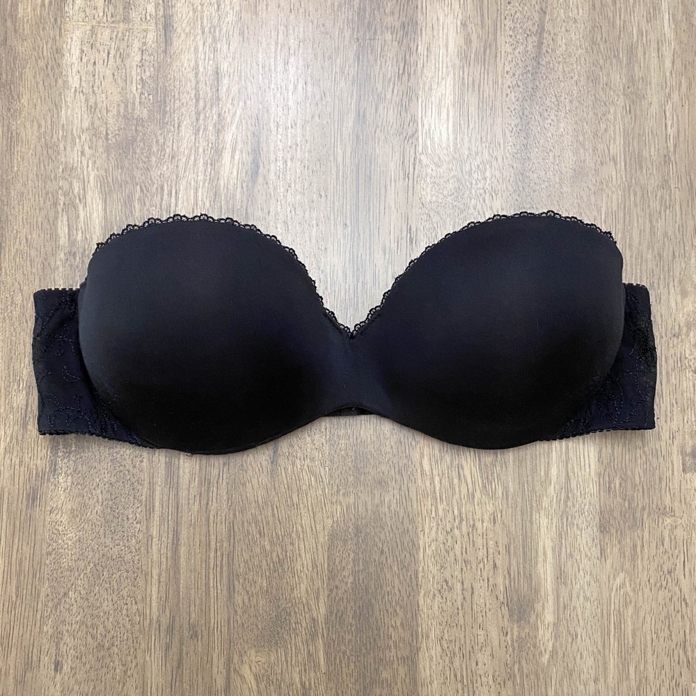 34B Strapless Bra, Push-up, Black